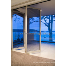 Thinner Frames Blue Tinted Double Glass Aluminium Doors